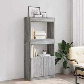 Ντουλάπι Γκρι Sonoma 63x33x140 εκ. από Επεξεργασμένο Ξύλο - Γκρι