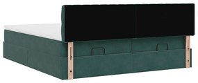 ΟΘΩΜΑΝΙΚΟ ΚΡΕΒΑΤΙ ΜΕ ΣΤΡΩΜΑΤΑ&amp;LEDS DARK GREEN 180X200CM VELVET 3312944