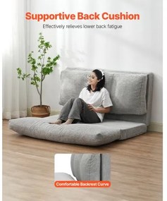 VEVOR Folding Sofa Bed Foldable Couch Bed with Washable Cover Dark Grey (Full)