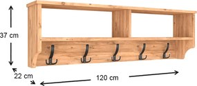 Κρεμάστρα τοίχου Ottila Megapap χρώμα pine oak 120x22x37εκ.