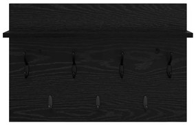 vidaXL Τοίχου Κρεμάστρα Μαύρη δρυς 60 x 40 x 12 cm Επεξεργασμένο ξύλο