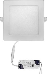 Led panel χωνευτό λευκό τετράγωνο 12W 230V 3000k θερμό λευκό φως 850lm με τροφοδοτικό