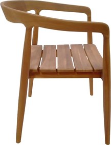 Πολυθρόνα Noody pakoworld teak ξύλο σε φυσική απόχρωση 62x55x75εκ