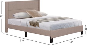 ΚΡΕΒΑΤΙ TRILLOP HM666.15 ΜΠΕΖ ΥΦΑΣΜΑ ΓΙΑ ΣΤΡΩΜΑ 160X200εκ.