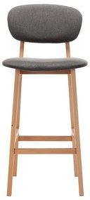 vidaXL Σκαμπό Μπαρ 2 τεμ. Ανοιχτό Γκρι Υφασμάτινα