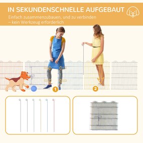 Χώρος παιχνιδιού για κουτάβια PawHut, πτυσσόμενο, αρθρωτό σχέδιο, κλειδώνει, μέταλλο, Ø120x60Υ εκ., Πολύχρωμο