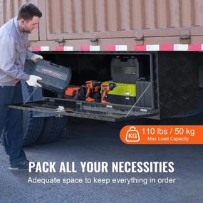 VEVOR Underbody Aluminum Truck Tool Box 60&quot; x 24&quot; x 24&quot; Trailer RV Tool Storage