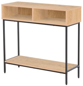 Κονσόλα "Iso" με 2 ράφια sonoma-μαυρο 80x28x76,5εκ 100-03468