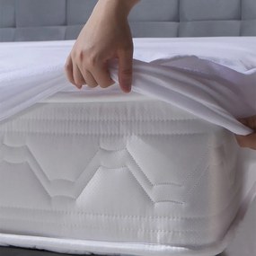 Κάλυμμα Στρώματος King Size (180x200+30) Αδιάβροχο Dimcol Με Φούστα Ύφασμα White