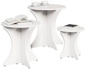 vidaXL Σετ Τραπεζιού Για Καφέ 3 pcs Λευκό 46 x 46 x 47 εκ.