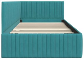 vidaXL Κρεβάτι Γωνίας με κεφαλάρι Τιρκουάζ 100 x 200 cm Βελούδο