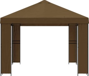 vidaXL Κιόσκι 4 x 3 μ Taupe Πολυεστέρας και Χάλυβας 190 gsm