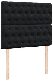 vidaXL Κρεβάτι Boxspring με Στρώμα Μαύρο 120 x 200 εκ. Βελούδινο