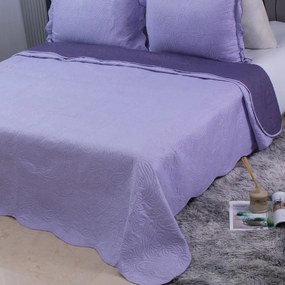Κουβερλί Υπέρδιπλο (Σετ 220x240) 2 Όψεων Silk Fashion Solid Lila