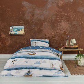 Παπλωματοθήκη Παιδική Yo-Ho-Ho (Σετ 2τμχ) Blue Nima Single 160x240cm 100% Βαμβάκι