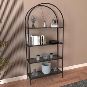 Ραφιέρα Δαπέδου Mona 706CLN1190 80x30x175cm Black-Smoke
