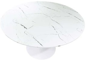 Τραπεζαρία Aurora-Balou I pakoworld σετ 5τεμ pp-mdf σε λευκό μαρμάρου απόχρωση Φ120x75εκ