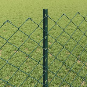 vidaXL Φράχτης αλυσίδας με στήλη 25 x 0,8 m Γαλβανισμένος Χάλυβας