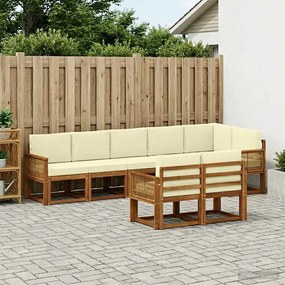 vidaXL Σειρά Καναπέ Εξωτερικού 8 pcs Φυσικό και Κρέμα Πολυεστέρας