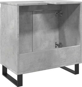 vidaXL Ντουλάπι Μπάνιου Γκρι Σκυροδεμ. 58 x 33 x 60 εκ. Επεξεργ. Ξύλο