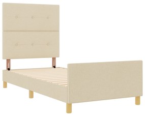 vidaXL Κρεμ Κρεβάτι 90x200 εκ. Υφασμάτινο