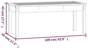 Παγκάκι Κήπου Γκρι 109 x 44 x 45 εκ. από Μασίφ Ξύλο Πεύκου - Γκρι