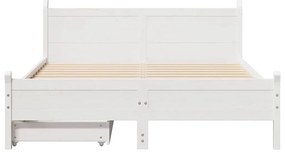 vidaXL Σκελετός Κρεβ. Χωρίς Στρώμα Λευκό 140x200 εκ Μασίφ Πεύκο