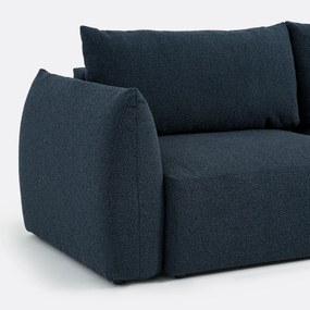 Γωνιακός καναπές-κρεβάτι 3 θέσεων με λεπτή μπουκλέ ταπετσαρία, Edith