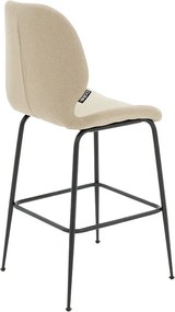 Σκαμπό bar Impel pakoworld μεταλλικό μαύρο-ύφασμα μπεζ