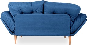 Τριθέσιος Καναπές Κρεβάτι Μπλε Ρουά BUTULA 85x200x80