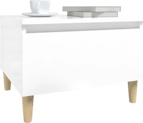 vidaXL Βοηθητικά Τραπέζια 2 τεμ. Γυαλ.Λευκό 50x46x35 εκ. Επεξ. Ξύλο