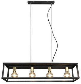 Φωτιστικό Οροφής - Ράγα Vito R30194032 4xE27 10W 100x150cm Black Mat RL Lighting Metal