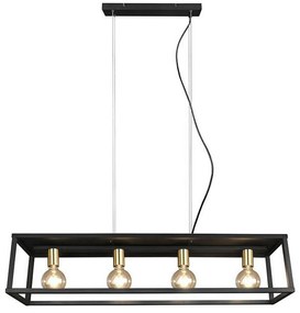 Φωτιστικό Οροφής - Ράγα Vito R30194032 4xE27 10W 100x150cm Black Mat RL Lighting Μέταλλο