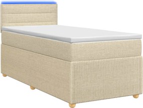 vidaXL Κρεβάτι box spring με στρώμα Κρεμ 80 x 200 cm Ύφασμα