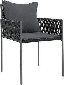 vidaXL Σέτ φαγητού για κήπο 5 pcs Μαύρο και Γκρι Ράτα PE
