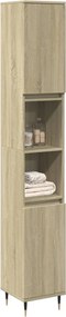 vidaXL Ντουλάπι Μπάνιου Sonoma Δρυς 30x30x190 εκ. Επεξεργασμένο Ξύλο