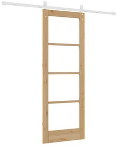 vidaXL Ολισθητή Πόρτα Καφέ 73.5 x 198.5 εκ. Ξύλο και μέταλλο
