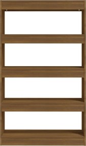 vidaXL Βιβλιοθήκη/Διαχωρ. Χώρου Καφέ Δρυς 80x30x135 εκ. Επεξεργ. Ξύλο