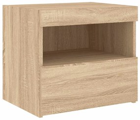 vidaXL Κομοδίνο με Φώτα LED Sonoma Δρυς 50 x 40 x 45 εκ.