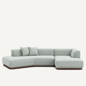 Γωνιακός δεξιός καναπές με ταπετσαρία από μελανζέ ύφασμα, Jacopo