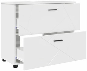vidaXL Σετ Επίπλων Μπάνιου 3 pcs Γυαλιστερό λευκό 76,5 x 35 x 64 εκ