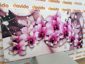 Εικόνα μωβ λουλούδια σε αφηρημένο φόντο