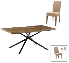 Τραπεζαρία Ditta-Jonal pakoworld μόκα- καρυδί 180x90x76εκ (1 τεμάχια)