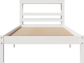 vidaXL Σκελετός Κρεβ. Χωρίς Στρώμα Λευκό 90x200 εκ Μασίφ Πεύκο