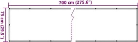 vidaXL Περίφραξη Μπαλκονιού Προστατευτική Γκρι 700x75 εκ. από PVC