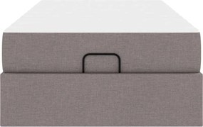 vidaXL Σκελετός κρεβατιού με στρώμα 2 pcs Taupe ύφασμα