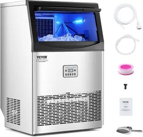 VEVOR Commercial Ice Maker Freestanding Cabinet Machine 90lbs/24H 50 Ice Cubes