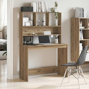 vidaXL Γραφείο με Ράφια Αρτισιανή Δρυς 102x45x148εκ Επεξεργασμένο Ξύλο