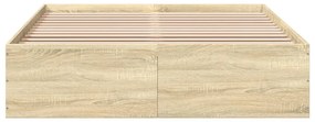 vidaXL Πλαίσιο Κρεβατιού Sonoma Δρυς 135x190 εκ. Επεξεργασμένο Ξύλο