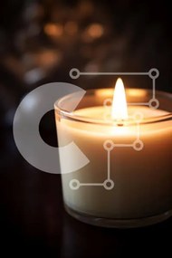 Intra Συλλεκτικό Ξύλινο Παζλ Plywood 4mm - Αναμμένο κερί σε βράχους Σε Ξύλινο Κουτί - Διαστάσεις Puzzle: 10x10 cm – 25 κομμάτια